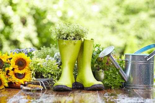 Satisfied homeowners enjoying a clean patio