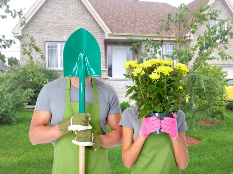 Deck and exterior cleaning equipment being used